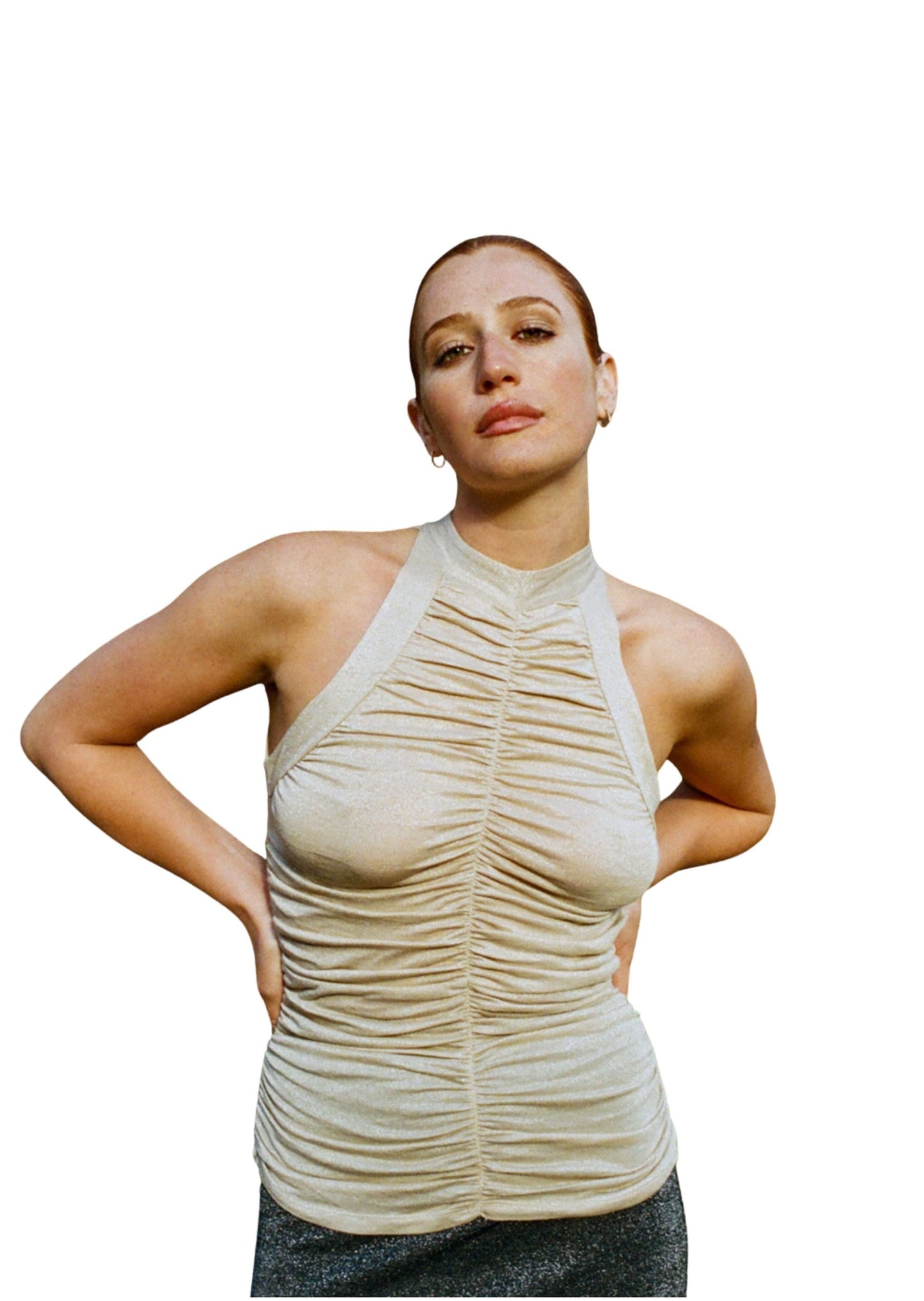 Ruched Halter Tank Top