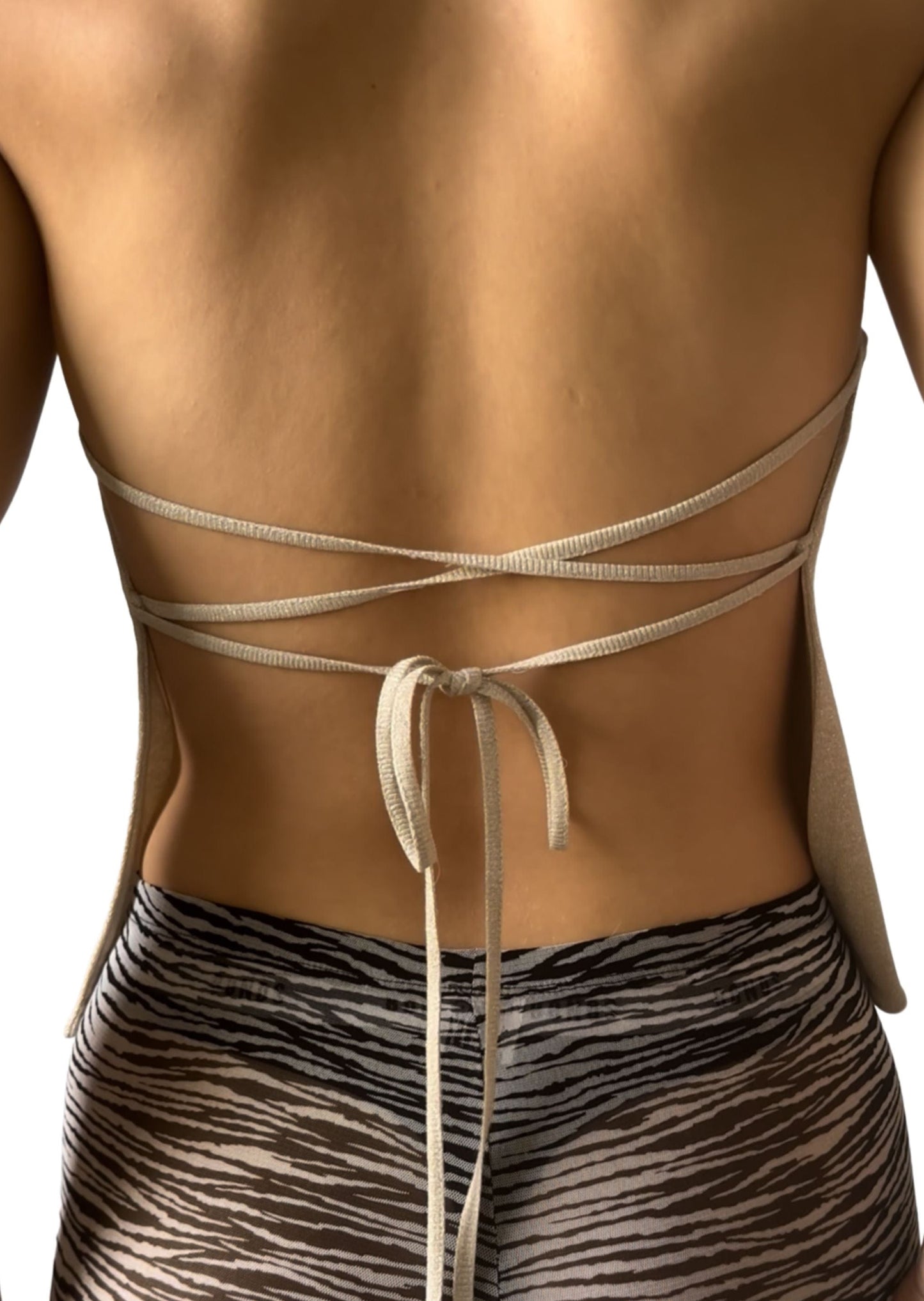 High Neck Halter Backless Top